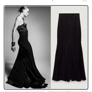 Zara Black High Waisted Maxi Skirt Limited Edition